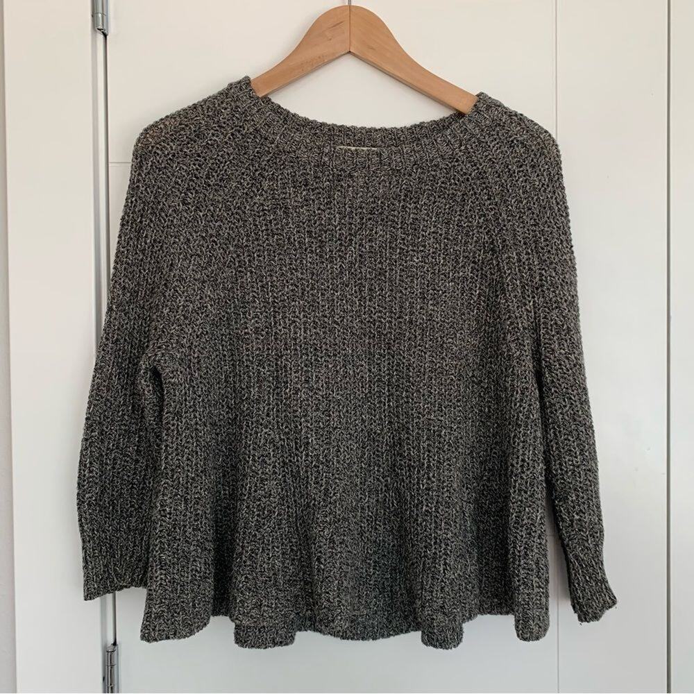 Madewell Small Gray Chunky Sweater Peplum EUC